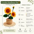 Handmade Crochet Sunflower Pot – 18 cm Desk & Home Decor Gift