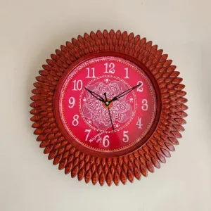 20x20 cm Aipan Wall Clock | Red Decorative Frame