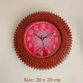 20x20 cm Aipan Wall Clock | Red Decorative Frame