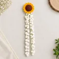 Handmade Crochet Sunflower Gajra Hair Clip | Floral Hair Accessory