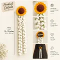 Handmade Crochet Sunflower Gajra Hair Clip | Floral Hair Accessory