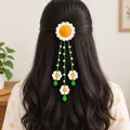 Handmade Crochet Daisy Flower Hair Clip | Floral Hair Accessory