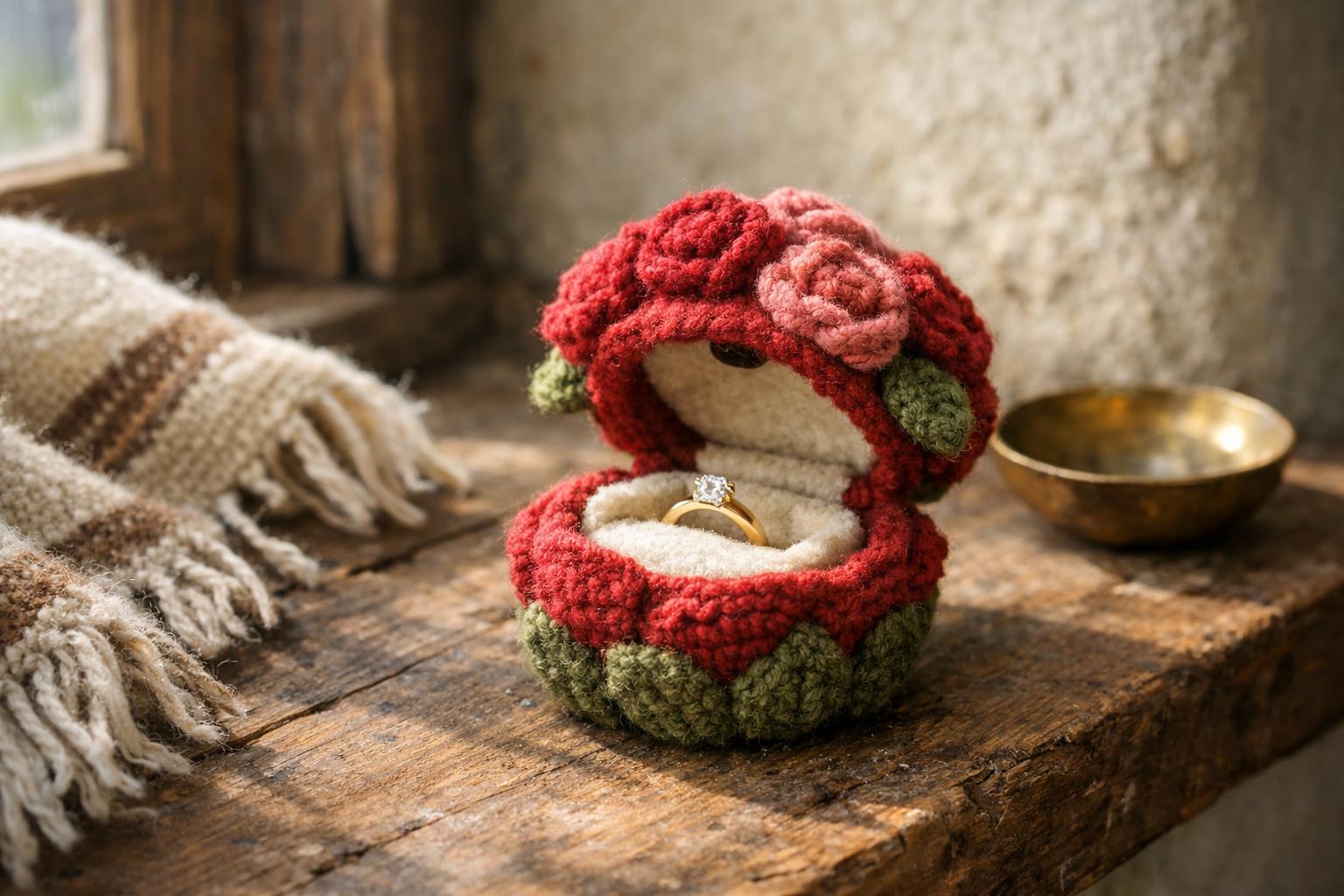 Crochet Flower Ring Box: A Handmade Keepsake for Proposals