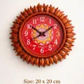 Aipan Art Red Wall Clock 20cm | Uttarakhand Design