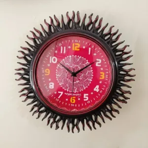 19x19 cm Aipan Wall Clock | Black Sun Frame