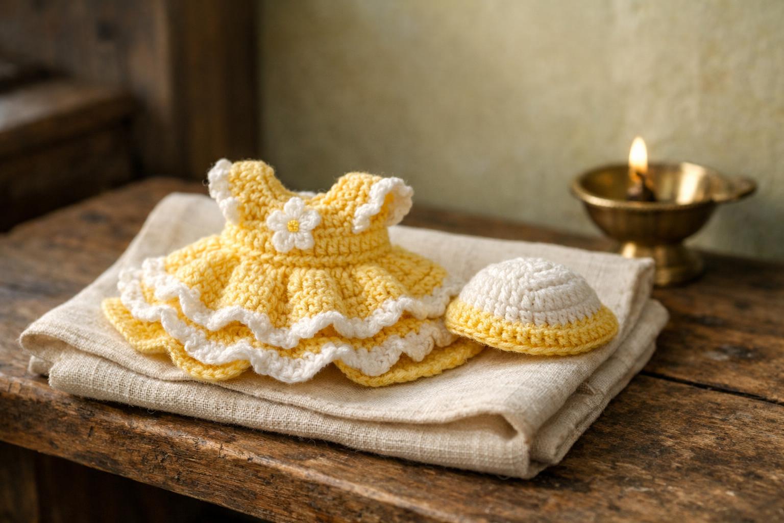 Handmade Crochet Crafts for Puja, Home, and Laddu Gopal