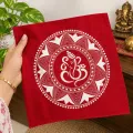 Ganesh Ji Aipan Art Cloth 21×21 cm | Traditional Pooja Décor