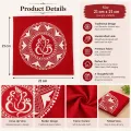 Ganesh Ji Aipan Art Cloth 21×21 cm | Traditional Pooja Décor