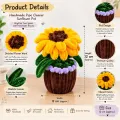 Handmade Sunflower Pot 12 cm | Pipe Cleaner Flower Décor