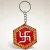 Aipan Swastik Keychain | Red Hexagon Design
