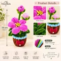 Handmade Pink Pipe Cleaner Flower Pot 14 cm | Pahadikala