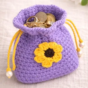 Handmade Crochet Mini Travel Pouch for Jewellery & Coins | PahadiKala