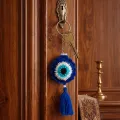 Evil Eye Crochet Keychain & Car Hanging Handmade | 15cm x 5cm | Stylish Protection Charm