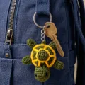 Handmade Crochet Turtle Keychain | Cute Mini Keyring (6cm x 4cm)