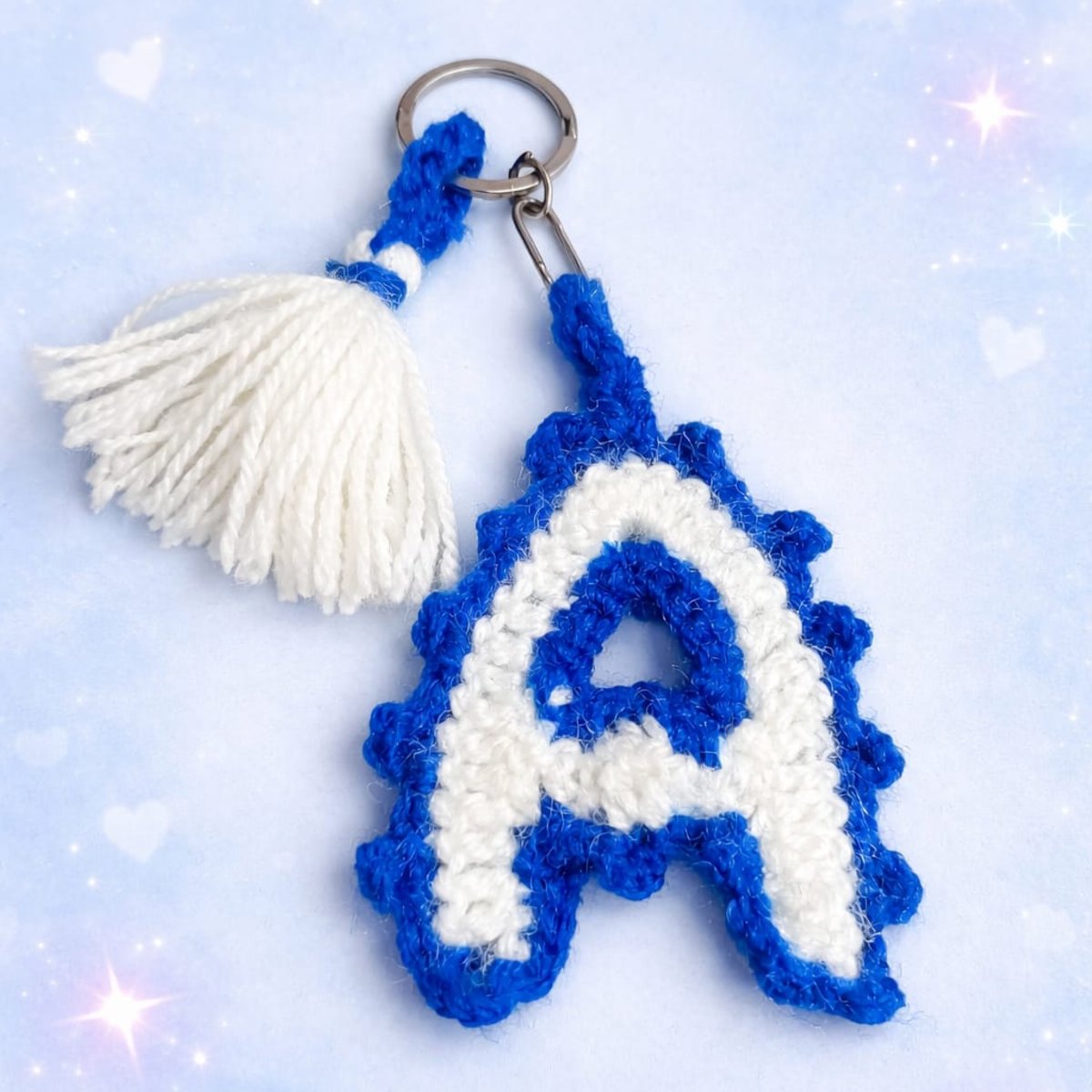 Handmade Crochet Alphabet Keychain A | Personalized Initial Keyring | PahadiKala
