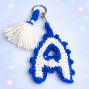 Handmade Crochet Alphabet Keychain A | Personalized Initial Keyring | PahadiKala