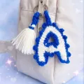 Handmade Crochet Alphabet Keychain A | Personalized Initial Keyring