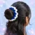 Hand-Crocheted Ruffle Hair Scrunchie - Vibrant Blue & White Waves - 5cm length