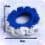 Hand-Crocheted Ruffle Hair Scrunchie - Vibrant Blue & White Waves - 5cm length