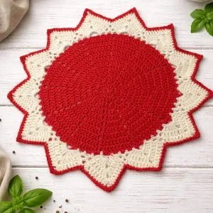 Handmade Crochet Thali Cover | Round Cotton Food Cover
