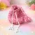 Handmade Crochet Pink Potli Bag | Partywear Drawstring Bag (15cm x 15cm)