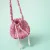 Handmade Crochet Pink Potli Bag | Partywear Drawstring Bag (15cm x 15cm)