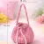 Handmade Crochet Pink Potli Bag | Partywear Drawstring Bag (15cm x 15cm)