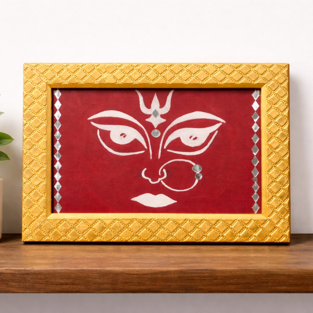 Handcrafted Durga Face Wall Frame | Traditional Pooja & Home Decor Gift | PahadiKala