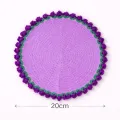 Handmade Crochet Thal Cover 20cm | Decorative Mandir Thali Mat Purple