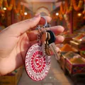 Handmade Om Keychain Set of 2 | Spiritual Hand-Painted Key Ring Gift Set