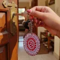 Handmade Om Keychain Set of 2 | Spiritual Hand-Painted Key Ring Gift Set