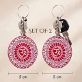 Handmade Om Keychain Set of 2 | Spiritual Hand-Painted Key Ring Gift Set