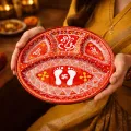 Handcrafted Shubh Labh Puja Thali 30 cm | Traditional Om Design Plate