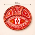 Handcrafted Shubh Labh Puja Thali 30 cm | Traditional Om Design Plate