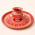 Handcrafted Pooja Thali with Kalash Set 25 cm | Traditional Combo Set