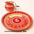 Handcrafted Pooja Thali with Kalash Set 25 cm | Traditional Combo Set