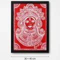 Hand-Painted Goddess Wall Art Frame 30x40 cm | Red White Folk Painting