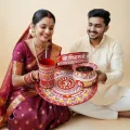 Aipan Pooja Thali Set (30 cm) with Glass & Lota | Handmade Wedding Decor