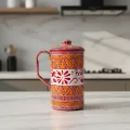 Hand-Painted Aipen Copper Water Jug 25 cm | Traditional Tamba Jug with Lid