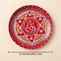 Aipan Ganesh Pooja Thali (30 cm) | Handmade Traditional Decor