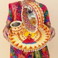 Premium Karwa Chauth Pooja Thali Set (16-inch) with Free Diya