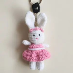 Crochet Bunny Bag Charm (15 cm) | Cute Handmade Keychain | PahadiKala