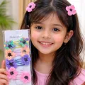 Crochet Flower Hair Clips Set (7 cm) | Cute Handmade Hair Accessories