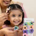 Crochet Flower Hair Clips Set (7 cm) | Cute Handmade Hair Accessories