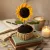 Handmade Crochet Sunflower Pot (8×17 cm) | Mini Home Decor & Gift Item