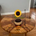 Handmade Crochet Sunflower Pot (8×17 cm) | Mini Home Decor & Gift Item