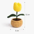 Handmade Crochet Tulip Flower Pot 12cm Cute Decor