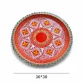 Pahadi Aipan Puja Thali 30x30 cm Handmade