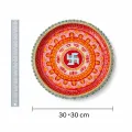 Handcrafted Swastik Pooja Thali 30×30 cm