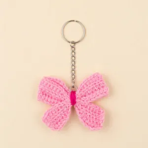 Pink Crochet Butterfly Keychain | 8cm Cute Handmade Keyring | PahadiKala